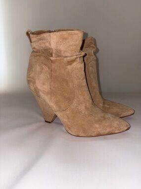 Sam Edelman Roden Tan Suede Pointed-Toe Ankle Booties